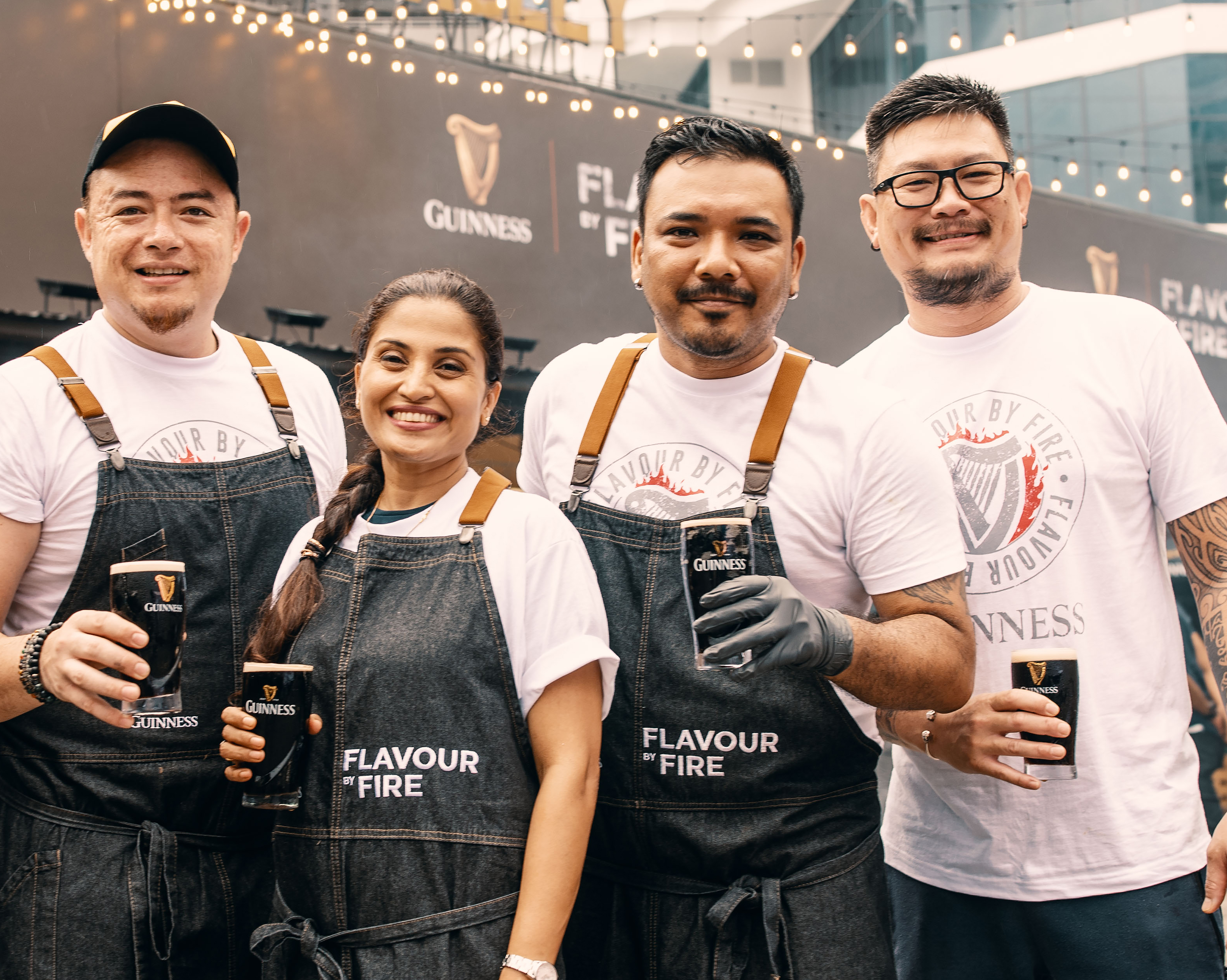 (L-R) Guinness Flavour by Fire chefs Kok Fung, Sherson Lian, Sapna Anand, Suren Krishnan, Johnny Fua-v2