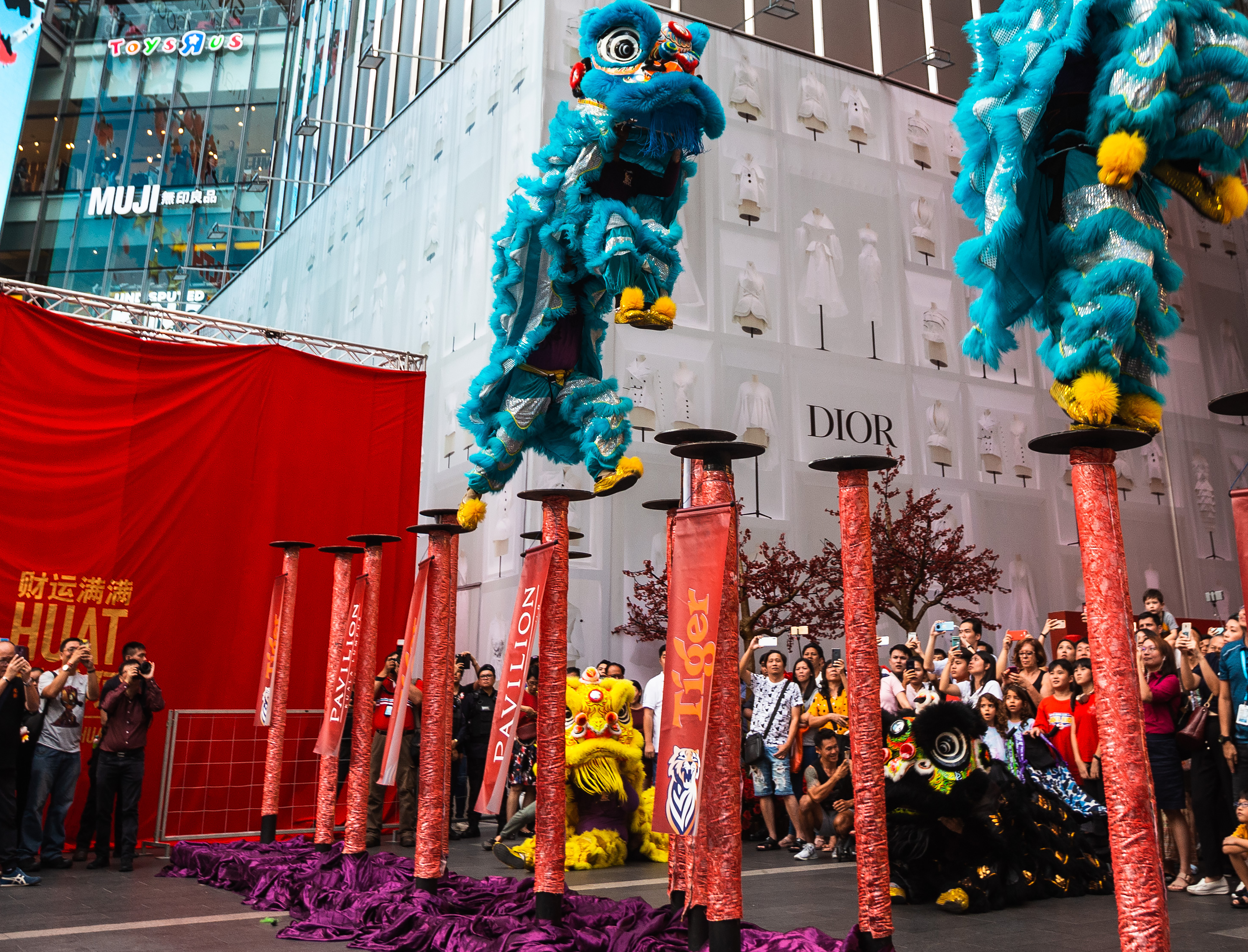 A lion dance performance to usher in luck for the Year of the Rat at the Tiger CNY media launch at Pavilion KL-v2